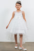 Girls Illusion Princess Top 3D Flower High Low Skirt Flower Girl Dress 2-12